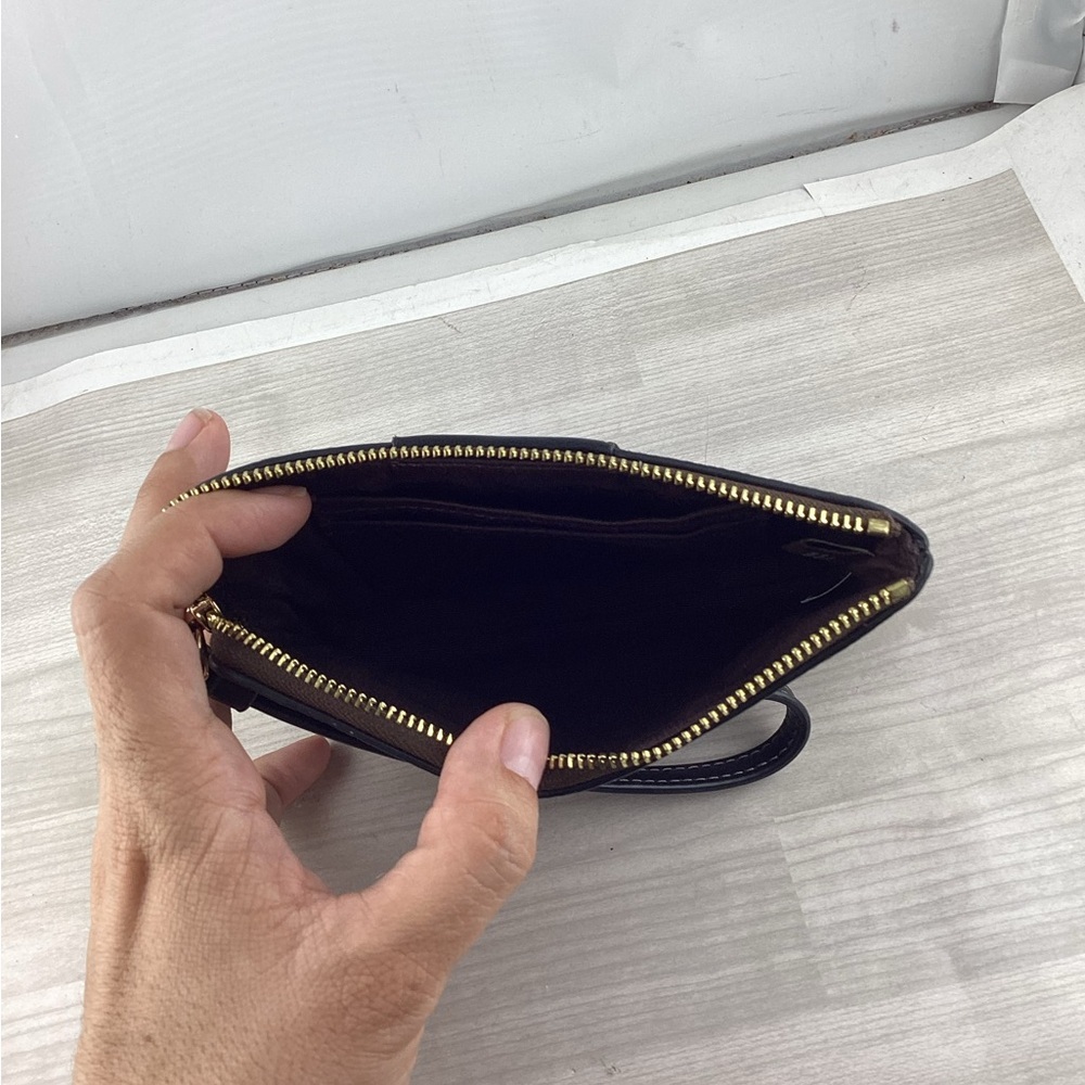 Coach Signature Brown and Black Wristlet - Picture 3 of 3
